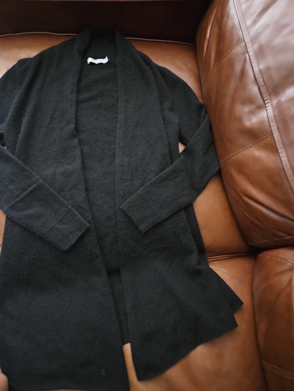 INCashmere Black Open-Front Cozy Cardigan Gently Used Medium